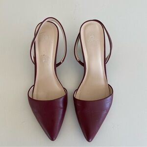 burgundy slingback heels